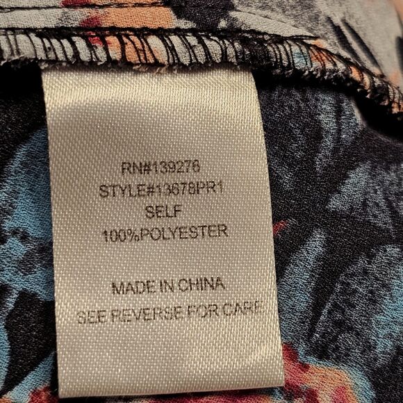 Daniel Rainn Sleeveless Blouse Womens Sz Small Floral Split Front Tank Top - Picture 8 of 9